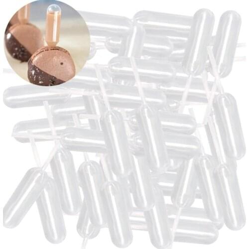 50PCS 4ml Sauce Droppers For Cupcakes Ice Cream Sauce Ketchup Pastries Macaron Stuffed Dispenser Mini Squeeze Transfer Pipettes