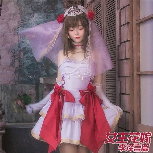 The Popular Game Cosplay Costume Lizeyan lady leading beautiful Wedding Dress Lovely style free shipping A