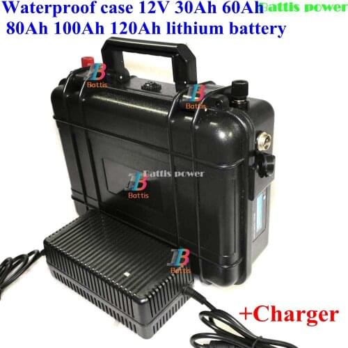 Portable 12V 60Ah 80Ah 100Ah 120Ah 150Ah 200Ah lithium battery pack for Ship Propeller/Rubber boat propeller+ charger