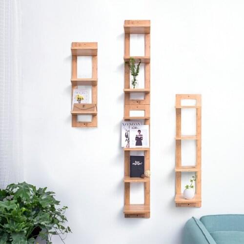 Partition solid wood shelf kitchen wall multi-layer bookshelf wall hanging wall shelf storage rack artifact