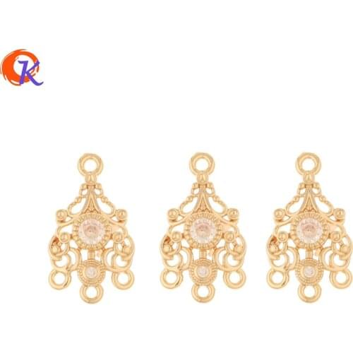 Cordial Design 100Pcs 11*18MM Jewelry Accessories/CZ Charms/Hand Made/Connectors/Flower Shape/DIY Making/Earring Findings