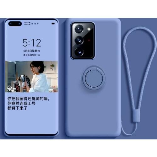 Luxury Soft Silicone Full Case For Samsung Galaxy S21 S20 Ultra Note 20 9 S10 S9 S8 Plus S20Plus S21Plus Cover Ring Holder Stand