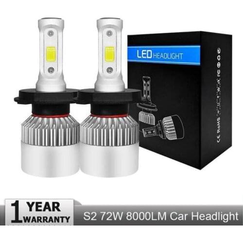Muxall H8 H11 H7 H4 H1 LED Auto Car Headlights 6000K Cool White 80W 8000LM COB Bulbs Diodes Automobiles Parts Fog Lamp