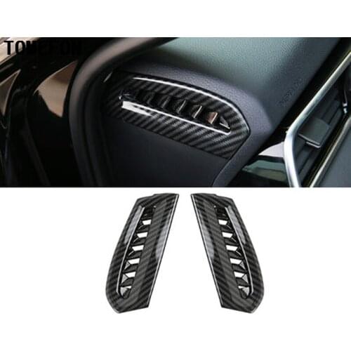 TOMEFON Auto Styling For Toyota Camry 2017 2018 ABS Carbon Fiber Front Upper Air Vent AC Outlet Cover Trim