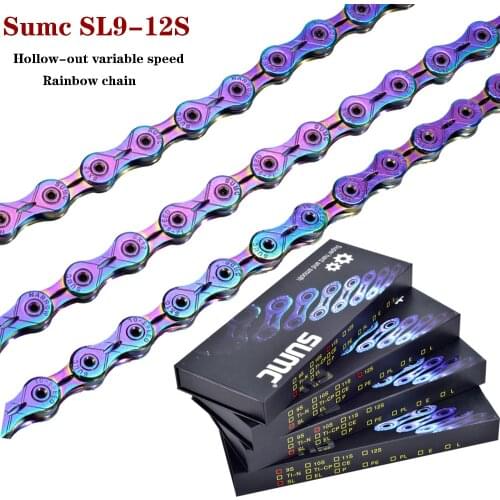 Bicycle chain Mountain road bike full hollow chains ultralight Multi-Colored 9/10/11/12 Speed Bicycle Chain