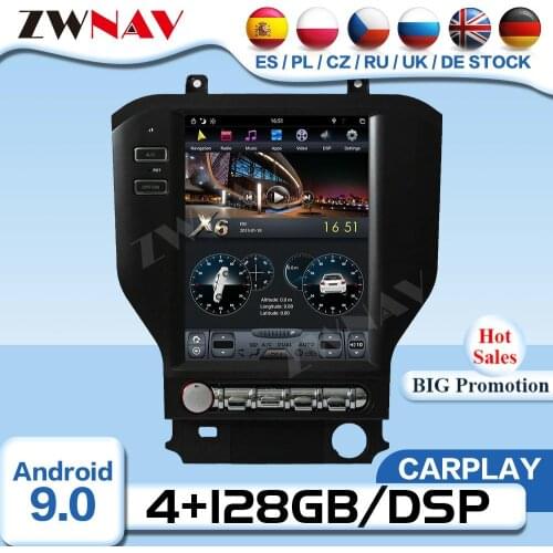 Tesla Screen Android Video Player For Ford Mustang 2015 2016 2017 2018 2019 GPS Radio Receiver Audio Stereo Multimedia Head Unit