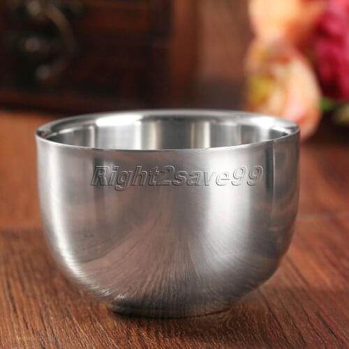 High Quality 7.2cm Fashion Stainless Steel Metal Men Shaving Mug Bowl Cup Shaving Mug Shaving Mens Mug Bowl Cup For Shave Brush