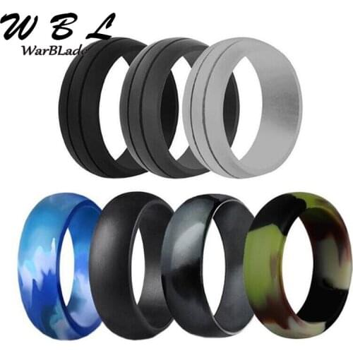 WBL Sport Food Grade FDA Rubber Finger Rings 7pcs/set Hypoallergenic Crossfit Flexible Silicone Ring For Men Women Wedding Rings