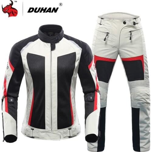 DUHAN Women Motorcycle Jacket Protective Gear Summer Breathable Mesh Jaqueta Motociclista Motorbike Motocross Racing Clothes