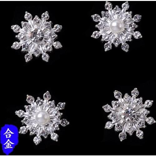 DIY Handmade Jewelry Making 10pcs 16mm Silver color New fashion Alloy Material Imitation Pearl Crystal Flower Shape charm