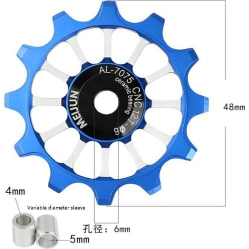12t Outdoor Bicycle Rear Wheel Bearing Guide Wheel Ceramic Pulley Parts And Accessories Sports Mountain Road