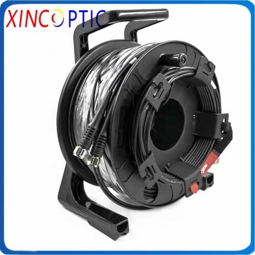 150M SMF G657A 4Cores Armored Optical Cable TPU LSZH Jacket ODC Male(Round) to ODC M 4C Fiber Patch Cord with PCD310 Reel/Roll