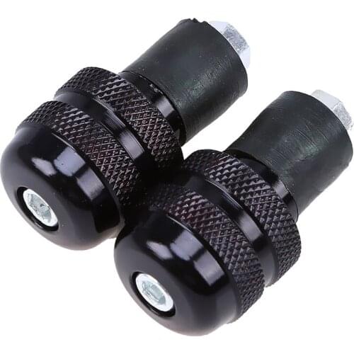 2x 7/8" 22mm Motorcycle Black Anti Vibration Handle Bar End Plug Grip Ends Caps Cruiser Chopper Cafe Racer Bobber Touring