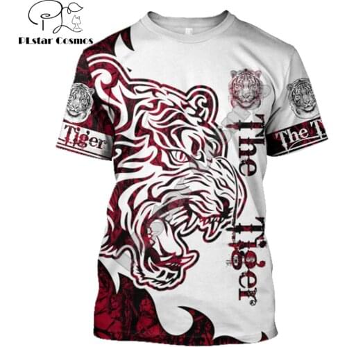 2021 Summer Men t-shirt Animal Tattoo The Tiger 3D Printed T-Shirt Harajuku Casual short Sleeve Tee shirts Unisex tops QDL015