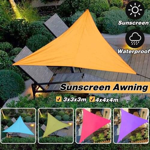 4x4m 3x3m Waterproof Sun Shelter Shade Sail Cloth Anti UV Beach Tent Shade Camping Awning Canopy Outdoor Sunshade Picnic XA216A