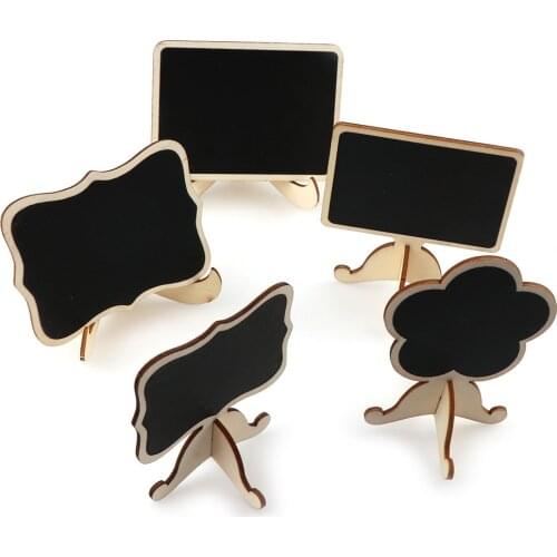 5PC Flower Mini Small Wooden Chalk Blackboard Wedding Kitchen Restaurant Signs Board Writing Notice Message Paint Wood Board