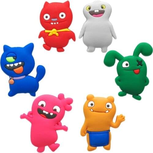 50pcs/lot Ugly Dolls PVC Shoe Charms Shoes Accessories Shoe Buckles Bracelet Fit for Clogs Shoes Decorate Promotional Gift