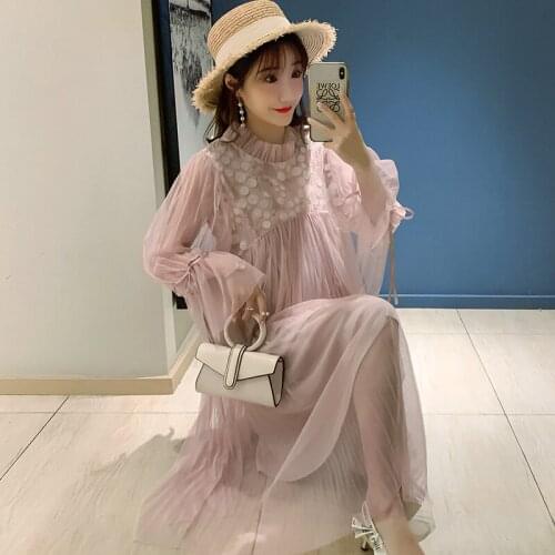 8837# Maternity Clothes Spring Autumn Long Sleeve Easy Matching Loose Stylish Dress for Pregnant Women Pregnancy Clothes