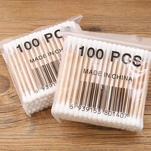 Bamboo Cotton Buds 100pcs/Pack Cotton Swabs Medical Ear Cleaning Wood Sticks Makeup Health Tools Tampons Cotonete