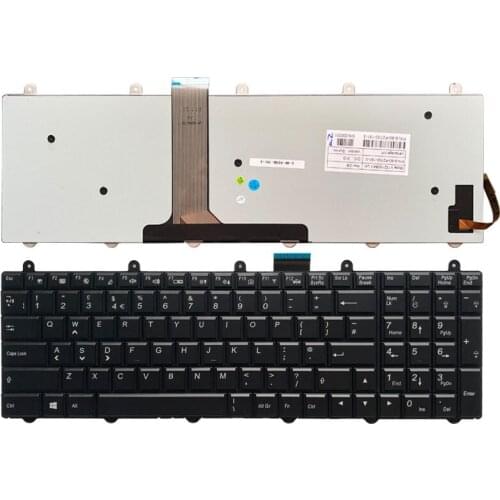 UK Laptop Keyboard with backlight For Clevo P157SM P177SM P375 P751ZM Black V132150BK1