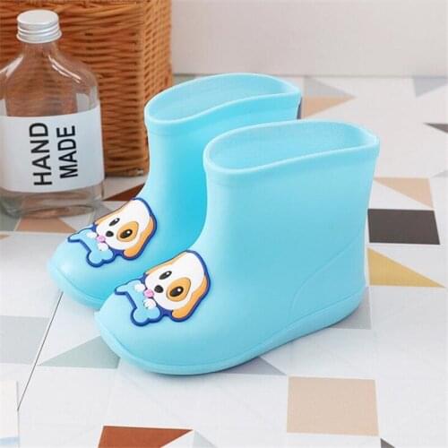 Children Rain Boots Non-Slip High Tube Mid-Calf Crew Cartoon Rain Shoes Baby Wear-Resistant Boots