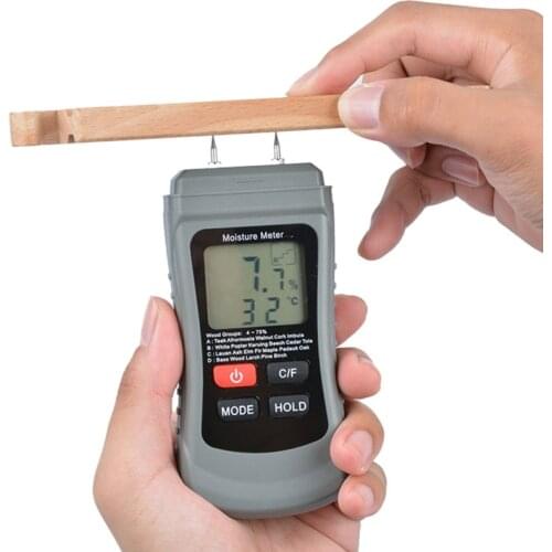 Two-in-one Pin Type Wood Moisture Meter Wood Temperature/Humidity Detector Handheld Moisture Tester for Woodworker