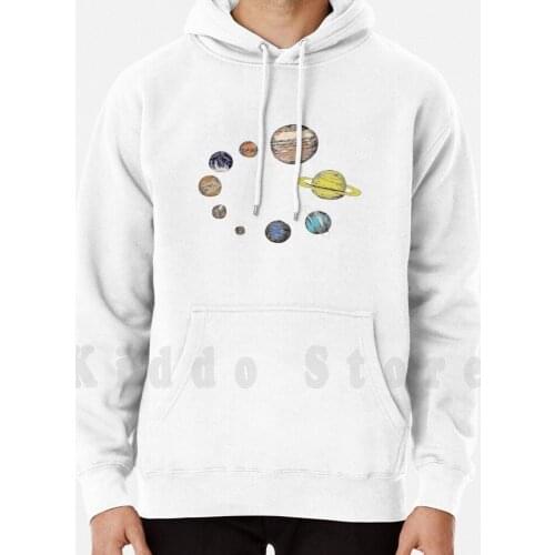 Planets hoodies long sleeve Planets Orbit Circle Ink Pen Colour Planet Earth Jupiter Neptune Venus Saturn Uranus