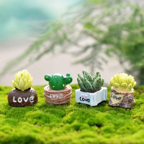 4Pcs Mini Artificial Cactus Plant Landscape Decorative Landscape Home Garden Decoration -Lifelike Plant in Pots Bonsai Craft