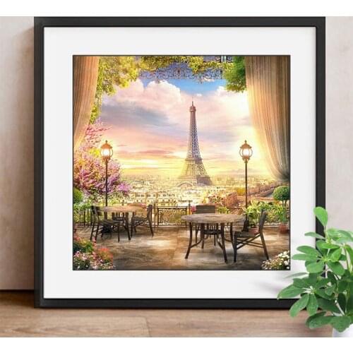 Full Square Paint With Diamonds Paris Iron Tower 5D Diamond Painting Landscape Picture Of Rhinestone Mosaic Flowers Decor Home