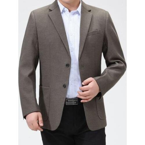 Autumn winter Middle-aged casual jacket men woolen blazer masculino slim fit jaqueta masculina coats mens suit father wear 2XL