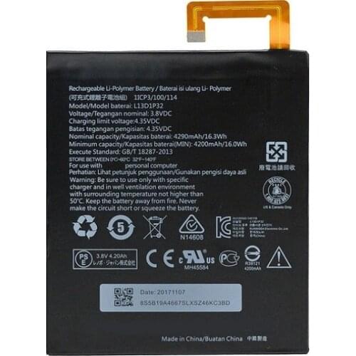 L13D1P32 For Lenovo Lepad Tab A8-50 A5500 S8-50 TAB 3 Tab3 8 inch New High Quality Battery TB3-850F TB3-850M 4290mAh