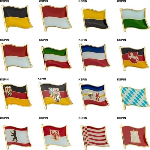 Metal Badge Lapel Pin Pins Brooch Thuringia Sachsen-Anhalt Freistaat Sachsen Hesse-Darmstadt Westphalia Schleswig Holstein