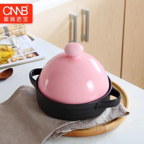 Kitchen Multi-functional micro-pressure ceramic flat-bottomed frying and drying Tajibao cooker heat-resistant casserole f