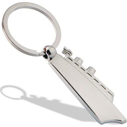Fashion Silver Plated Cruise Ship Look Metal Car Key Chains Rings Women and Men Keychains Keyrings Jewelry