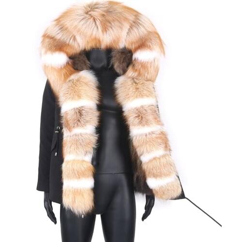 2021 Winter Waterproof Jacket Men Russia Red Rox Fur Coat Man Winter Real Raccoon Fur collar Pocket Thick Short Parka Snowjacket