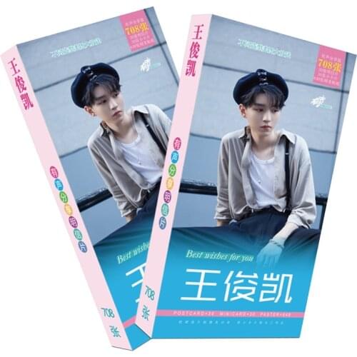 New star TFBOYS Karry Wang Junkai postcard 708 photo album with stickers