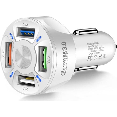 New modern car charger mobile phone tablet charger 4 port USB charger for iphone 11 12 X XS for Samsung for Xiaomi