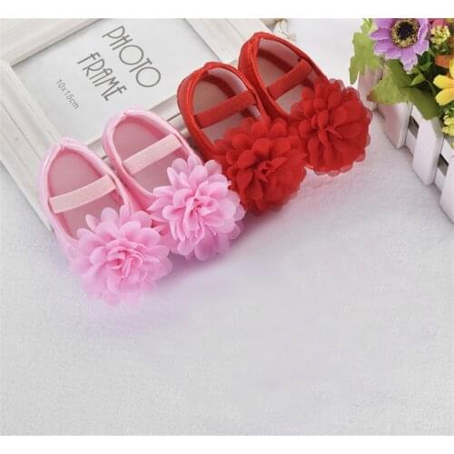 2018 Newest Baby Girls Princess First Walkers Floral Soft Sole Anti-slip Prewalkers Crib Shoes 0-18m Spring Autumn