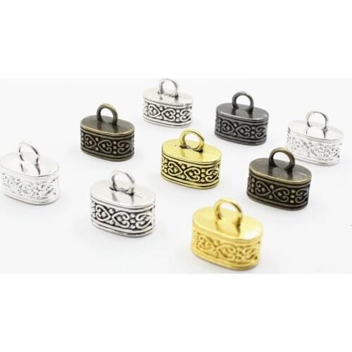 50pcs/lot Cord Crimp End Caps Buckle Tips for Necklace Bracelet Ropes Cords Connectors Clasp,DIY Accessories 15x13x10mm (K00524)