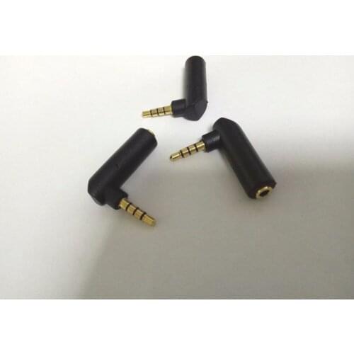 20pcs 3.5mm 4 Pole Audio Right Angle 90 degree Male-Female Adapter New