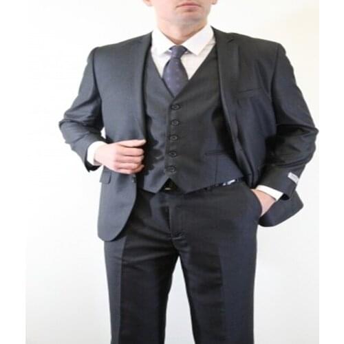 Latest Black Suit Mens Wedding Suits 2020 Prom Party Groom Tuxedos 3 Piece Set Slim Fit Business Male Suit(Blazer+Vest+Pants)