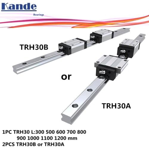 Precision rail 1PC TRH30 Linear guide + 2PCS TRH30B Block or TRH30A Flange Block L 300-1200 mm for CNC