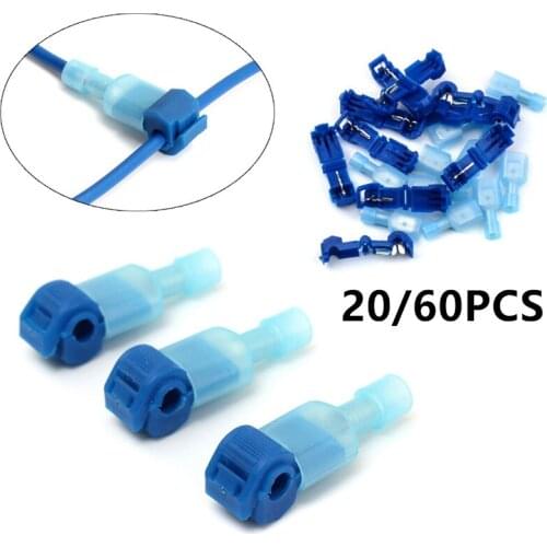 20/60PCS Quick Electrical Cable Connectors Snap Splice Lock Wire Terminal Crimp Wire Connector Waterproof Butt Terminals