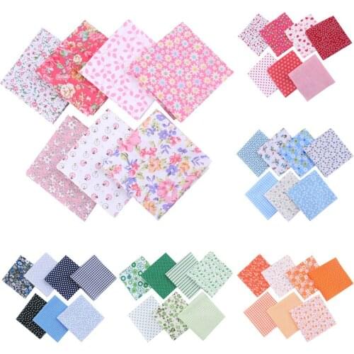 Multicolor Cotton Patchwork Quilting Fabrics Sewing DIY Handmade Accessories 7 Sheets Cloth Material Home Supplies Square Shape