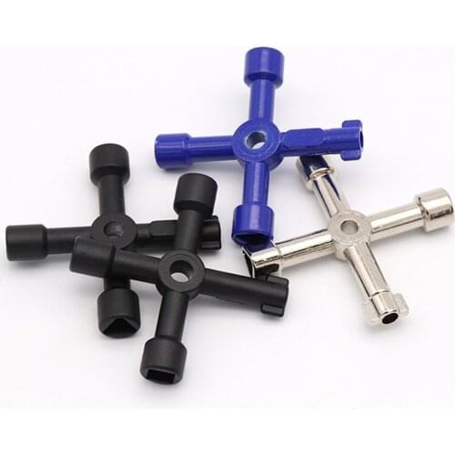 Multifunction Universal Triangle Wrench Cross Key Plumber For Gas Water Meter Valve Square Hole Key Electric Cabinets Key Wrench