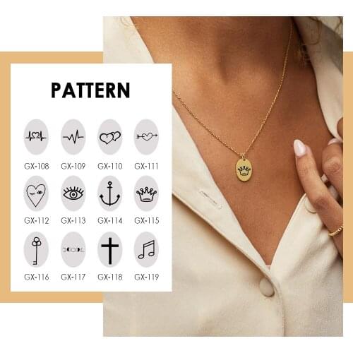 Visunion New Fashion Stainless Steel Necklace Geometric Cross Heart Not Faded Engraving 18*12MM Pendant Nercklace for Women Gift