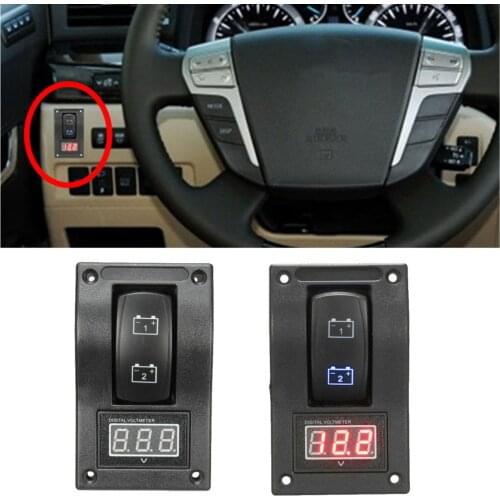 High Quality DC 12V Car Boat Dual Battery Test Panel Rocker Switch LED
