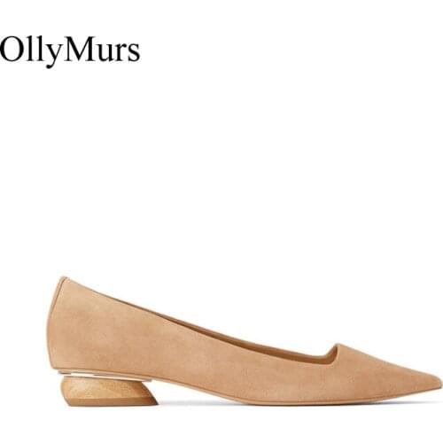 Casual Shoes Women zapatos de mujer Med Heels Shoes chaussures femme Pointed-Toe Shallow 2019 Spring New Elegant Ladies footware