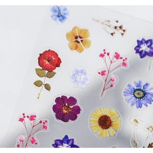1pc Dried flower Nail Decal 3D Nail Art Transfer Stickers Sunflower Nail Design Nail Accessories for Nail Decorations