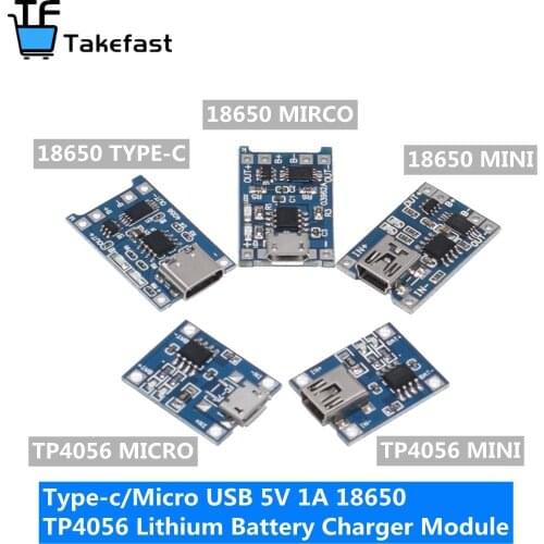 10pcs Micro USB 5V 1A 18650 TP4056 Lithium Battery Charger Module Charging Board With Protection Dual Functions 1A Li-ion